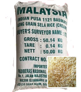 Basmathi 1121 Pusa Cream - Bernas (50kg _ RM350.00)